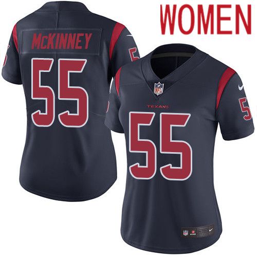 Women Houston Texans #55 Benardrick McKinney Navy Blue Nike Rush Vapor Limited NFL Jersey->women nfl jersey->Women Jersey